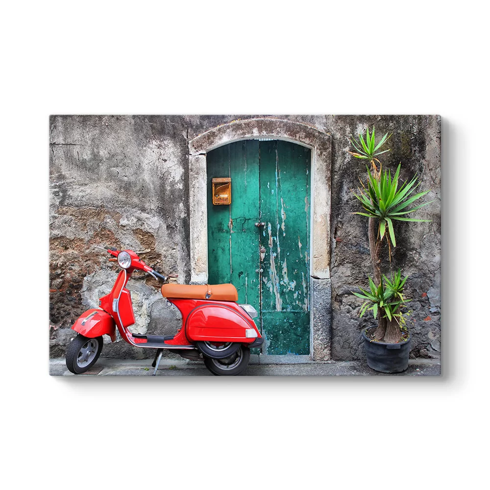 Kırmızı Vespa Motor Tablosu - Model 1